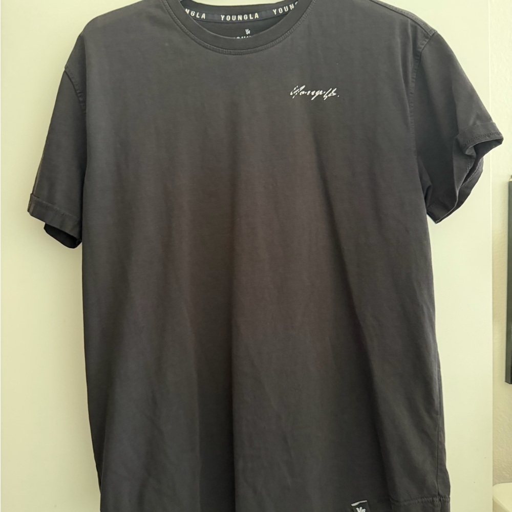 Youngla #408 Men's Black Crewneck Tee